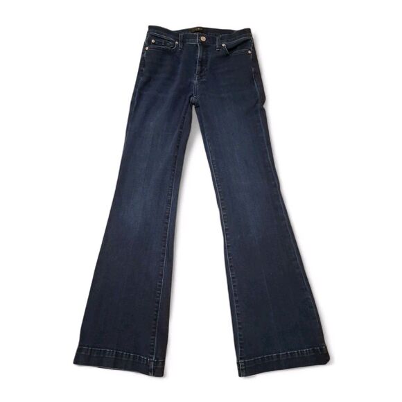 7 For All Mankind Size 28 Tailorless Dojo Wide Leg Flare High Rise Rockabilly Pr - Picture 2 of 12